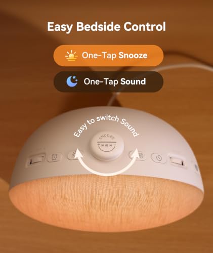 Image of Dreamegg Sunrise 2 Sunrise Alarm Clock, Sound Machine for Sleep, 29 Sounds | White Noise Machine, Gentle Sunrise Alarm, One-Tap Favorites, Dimmable Night Light, No App, Adults Kids Bedrooms