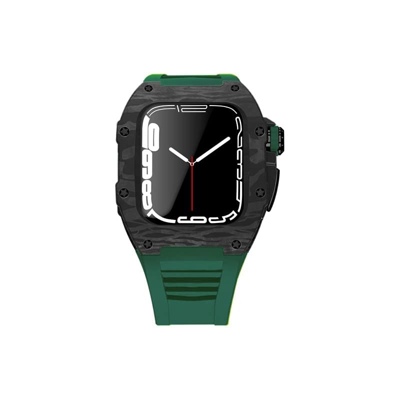 Kit de bracelet en caoutchouc fluoré Apple Watch 45mm carbone titane antichoc