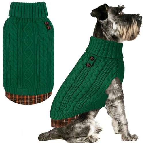 KYEESE Dog Sweater for Small Dogs Turtleneck Thick Knit Pullover