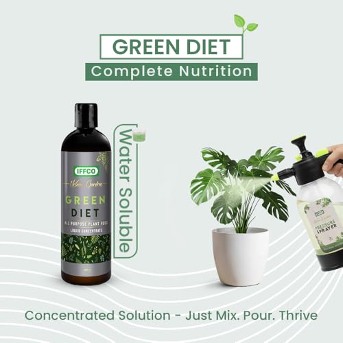 Image of IFFCO Urban Gardens - Green Diet - 200 ML - Organic Plant Food For Potted Indoor & Outdoor plants, Balanced Macro & Micro Nutrients, Water Soluble