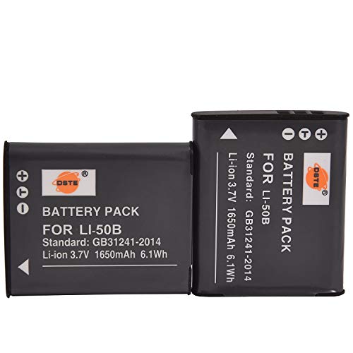 DSTE 2x Rechargeable Li-ion Battery Compatible with Olympus Stylus SP-800UZ SP-810UZ SZ-10 SZ-11 SZ-12 SZ-15 SZ-20 SZ-30MR SP-720UZ iHS SZ-16 iHS LI-50B