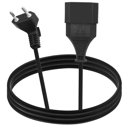 LANMINGLEL Verlängerungskabel Eurostecker 90 Grad, Verlängerungskabel Kurz Typ-C-Stecker Eurostecker auf Typ-C Euro,2.5A 250V für TV Computer Monitor Beamer Haushaltsgeräte