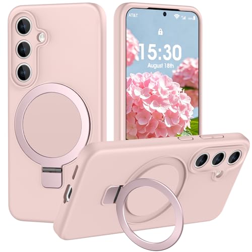 PuyaTeya Coque pour Samsung Galaxy S26 Plus avec Support Anneau, Rose