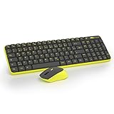 Soft Click: en comparación con el teclado y el ratón convencionales, el teclado y el ratón tienen una mayor sensibilidad, una respuesta más rápida y un movimiento más preciso. En comparación con el diseño mecánico, este teclado puede reducir el ruido al hacer clic, por lo que no te preocupes por el ruido de los clics y asegurarse de que otras personas no se ven afectadas en el entorno de trabajo, lo que resulta en un entorno de oficina tranquilo.