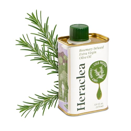 Heraclea - Rosemary Infused - Extra Virgin Olive Oil - Extra Virgin - Cold Pressed - Polyphenol Rich EVOO - 5.9oz Bottle