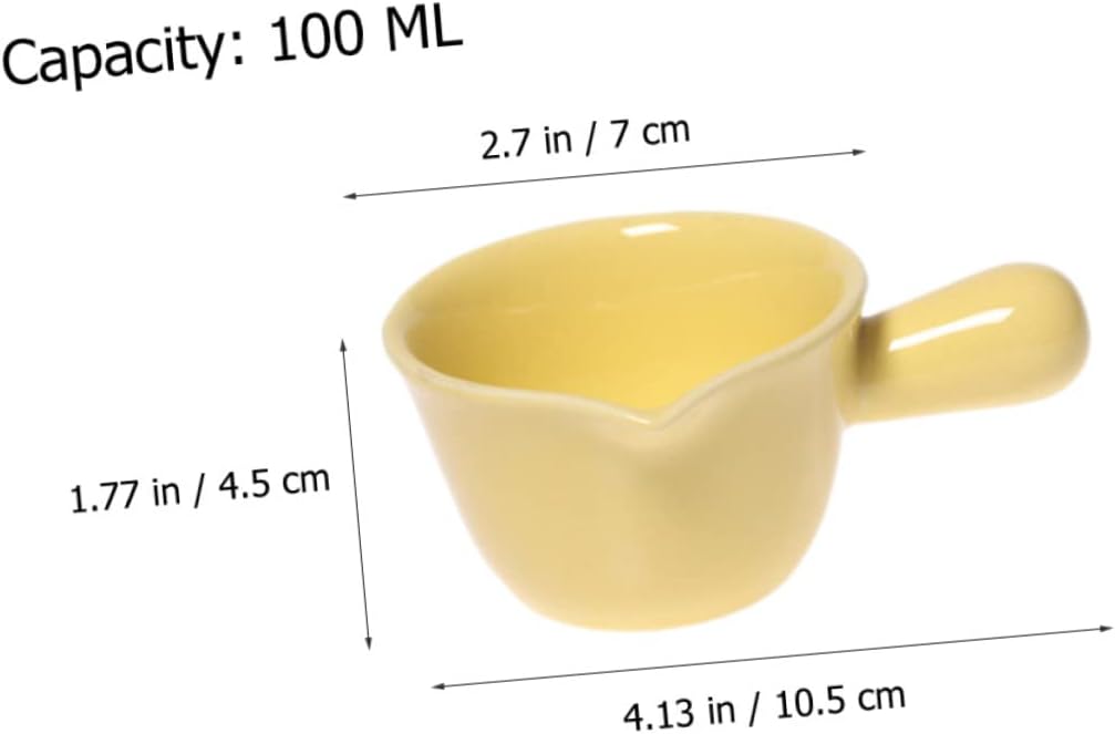 5pcs Handled Ceramic Milk Jug Multi-purpose Syrup Pitcher for Coffee Kitchen Decor