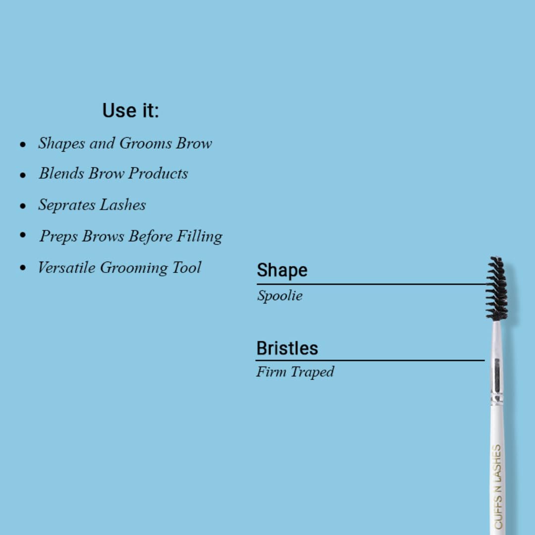 Cuffs N Lashes Dual Makeup Brush | 2-in-1 Fine Angled Brow Brush &Spoolie 07 | Eyebrow Definer &Groomer | Precision Shaping &Blending | Travel Friendly Professional Eye Makeup Tool - Image 7 thumbnail