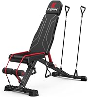 Keppi Adjustable Weight Bench,FoldableWorkout Bench Press for Full Body StrengthTraining, Incline Decline Bench with...