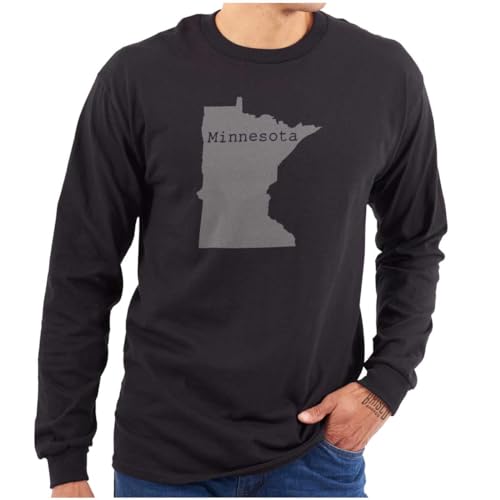 Classic Teaze Home State Pride Minnesota Shape Long Sleeve Tshirt Men Women Black