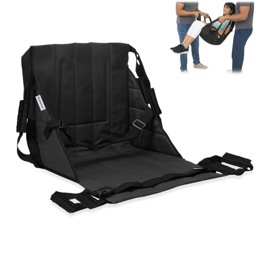 Image of KosmoCare Rehabilitation Patient Lift & Transfer Sling for Elderly & Disabled| Lift Belt with Safety Harness| Bed to Wheelchair Patient Transfer Pad| Portable Stair Assist| 130kg Load Capacity| Black