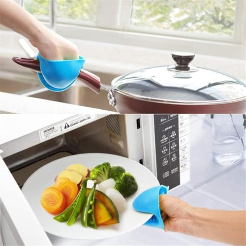 Image of 1Pair Thick Silicone Oven Mitts Heat Resistant Pot Holder, Mini Rubber Oven Glove Mittens Grip Kitchen Gloves, Rubber Pot Holder for Air Fryer, Hot Pans & Baking