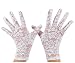 VIVIANSBRIDAL Women's 2016 Short Elegant Lace Wedding Gloves, White