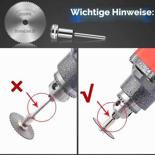 Foto von shengbenhao Trennscheiben Set, KREISSÄGEBLATT Schneidräder für Multifunktionsgeräte, Rotationswerkzeuge mit einem 1/8 Schaft für das Schneiden von Holz, Metall