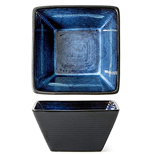 CCKUHN Vajilla De Cerámica Tradicional, Vajilla Cuadrada Vintage con 8 Platos, 4 Tazones Y 4 Tazas, Combinación Completa De Porcelana, Servicio