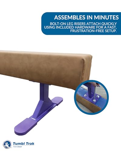 Tumbl Trak Addie Beam 8FT Suede Training Floor Balance Beam W/Risers