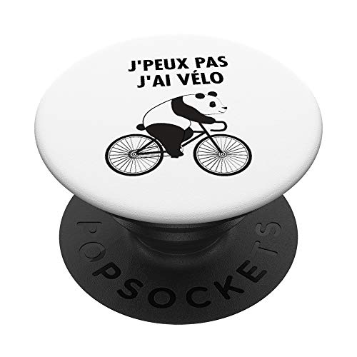 J'Peux Pas J'ai Vélo - Drôle Cycliste Cyclisme PopSockets PopGrip - Support et Grip pour Smartphone/Tablette avec un Top Interchangeable Cover