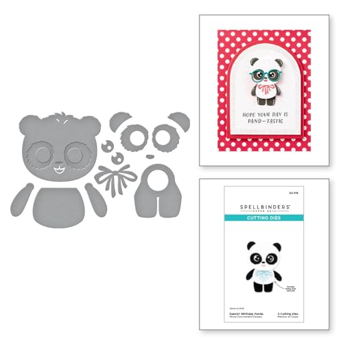 Spellbinders S2-378 Dancin' Birthday Panda Etched Dies from The Monster Birthday Collection by Spellbinders - Image 2