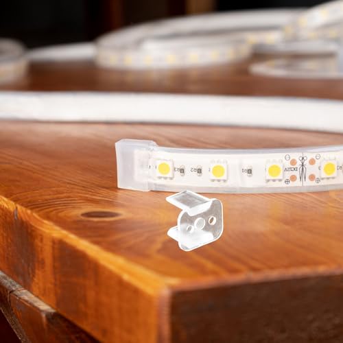 Clips de alta resistencia en material PC para tiras LED de 6mm, pack de 100 2