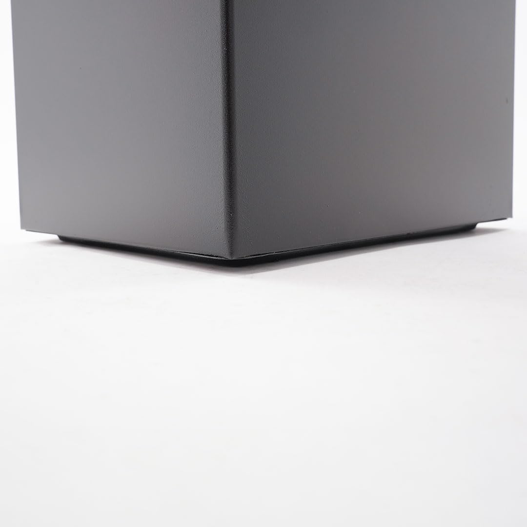 Danieli Store - Cenicero de Pie Rectangular para Exteriores Negro 30x24x61 cm - Cenicero Exterior con Papelera Extraíble. Papelera con Rejilla para Apagar Cigarrillos. 16L