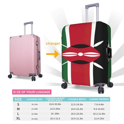 Housse de valise extensible anti-rayures motif Kenya blanc - 6