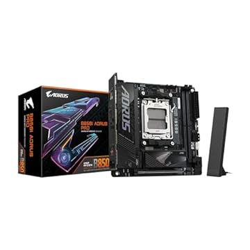 GIGABYTE Placa-mãe B850I AORUS PRO AMD AM5 LGA 1718, Mini-ITX, DDR5, 2X M.2, PCIe 5.0, USB-C, WIFI7, LAN de 2,5 GbE, EZ-Latch, Garantia de 5 anos