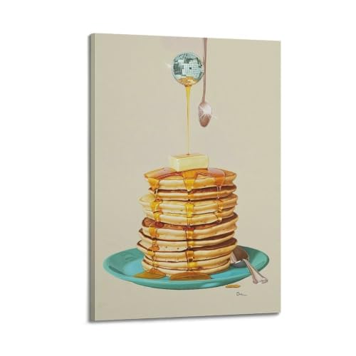Crêpe sous la boule du miroir poster vintage grand format pour une chambre élégante