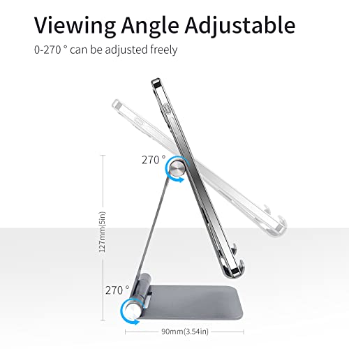Cell Phone Stand, Adjustable Foldable Aluminum Desktop Phone Holder Cradle Dock Compatible With Iphone 14 13 12 11 Pro Max, Se, Xr, 8 Plus, Android Smartphone, Pad, Desk Accessories #TOP2