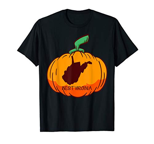 West Virginia US State Pumpkin Halloween Fall Season Gift T-Shirt