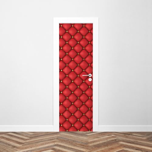 Sticker Porte Capiton Rouge 204 x 63 cm