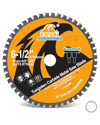6‑1/2" x 20mm Arbor 48T Cermet‑Tipped Metal Circular Saw Blade
