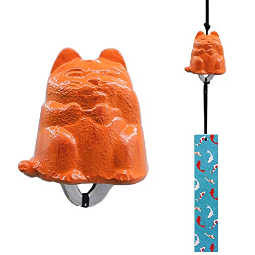 A.f.n.a.l Japanese Wind Chime Cast-Iron Outdoor Ornament For Garden, Patio & Balcony, Hanging Metal Wind-Bell Decoration Gift, Blessing Pendant Windchimes & Pvc Wind-Catcher, Fortune Cat - Gold #TOP9