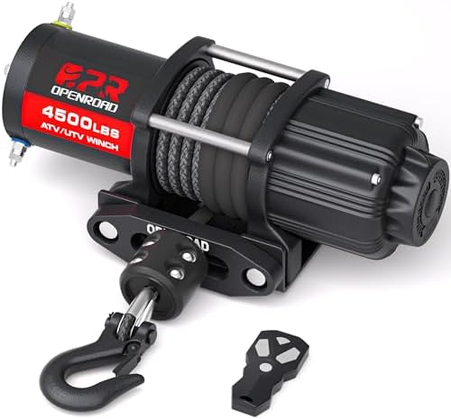 OPENROAD Cabrestante Eléctrico UTV de 4500 Libras, Remolque de 12 V ...