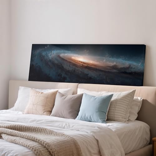 Toile galaxie en spirale esthétique grand format pour décoration murale panoramique