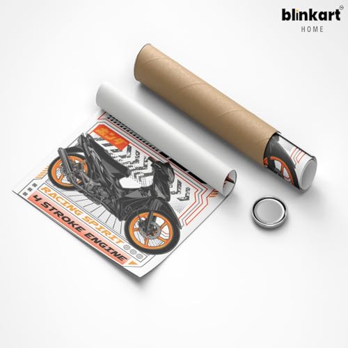 Image of BLINKART Honda Supra X 125Car Posters Sticker Gift Items for Boys Room Wall Decor || Comes with Double-Sided Tape|| Decoration Bedroom Living Room Office Studio Decor | 12x18 In (A3) - CAR-279