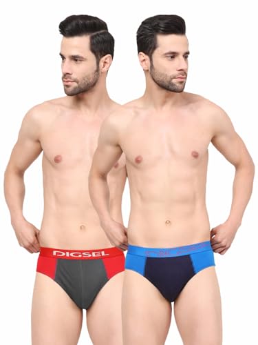 Image of Men 100% Combed Cotton Outer Elastic Self Design Briefs D Redz
