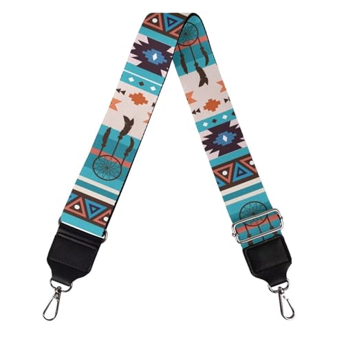 TODIYADDU Blue Geometry Wide Strap Crossbody Bags for Women Purse Straps Replacement Crossbody Guitar Strap Purse for Music Lovers Outdoor Sports for Women Men Bag Straps