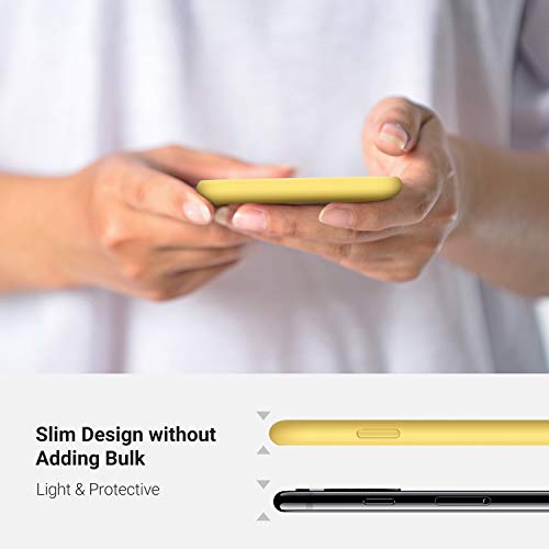 Torras [Love Series] Iphone Xs Max Case 6.5 Inch, Liquid Silicone Gel Rubber Shockproof Case Soft Microfiber Cloth Lining Cushion Compatible With Iphone Xs Max 6.5" (2018), Yellow #TOP3