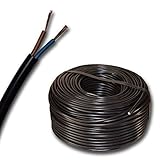 manguera 2x10 Según VDE 0281 Manguera H05 VV-F, 2 x 1 mm², 25 M, colour negro - H05VV - F 2 x 1,0 mm²