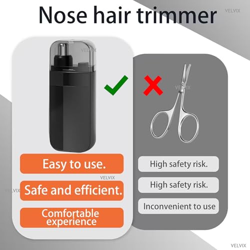 Image of Portable Nose & Ear Hair Remover Trimmer for Men & Women, Cordless USB Rechargeable Ear & Nose Safe Groomer