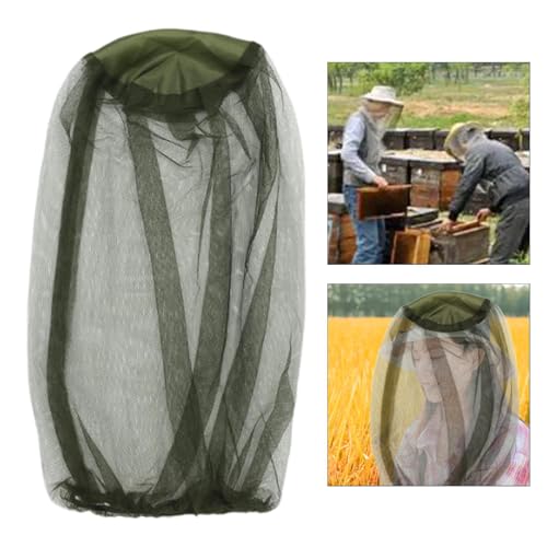 Mosquito Head Net Malla para Cabeza con Cubierta Facial, Red Protectora Transpirable de Nylon Removible con Cordón, Protección Solar para Viajes, Camping y Senderismo miniatura 6
