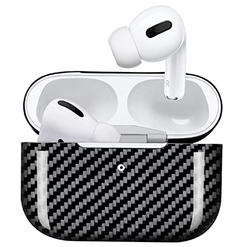MONOCARBON Echtes Carbon FaserGehäuse kompatibel für Neue AirPods Pro mit Wireless Charging Case Slim Carbon Fiber Cover für Apple Air Pods 3 Ohrhörer - Glänzende Veredelung Cover