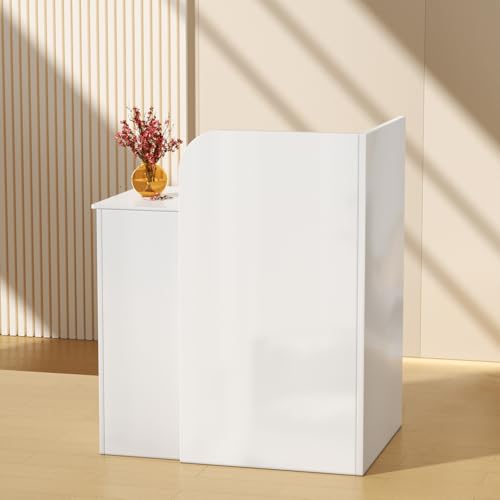 ZXLBTNB Empfangstheke Holz – Moderner Empfangstresen mit Schublade tresen, Hotel, Salon & Geschäft 80 × 45 × 100 cm White