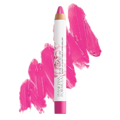 Physicians Formula Rosé Kiss All Day Glossy Lipstick LIp Color Makeup, Red, She's a Wild Rose | Dermatologist Tested, Clinicially Tested