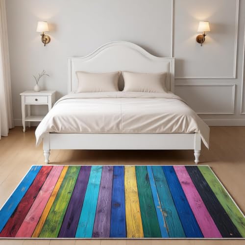 Tapis abstrait design vert clair à bandes verticales graphiques
