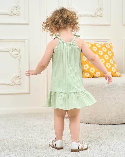 Image of Weebaby Baby Clothes Girl Toddler Summer Outfits Infant Casual Sleeveless Halter Ruffle Tank Cute Short Set Baby Clothing