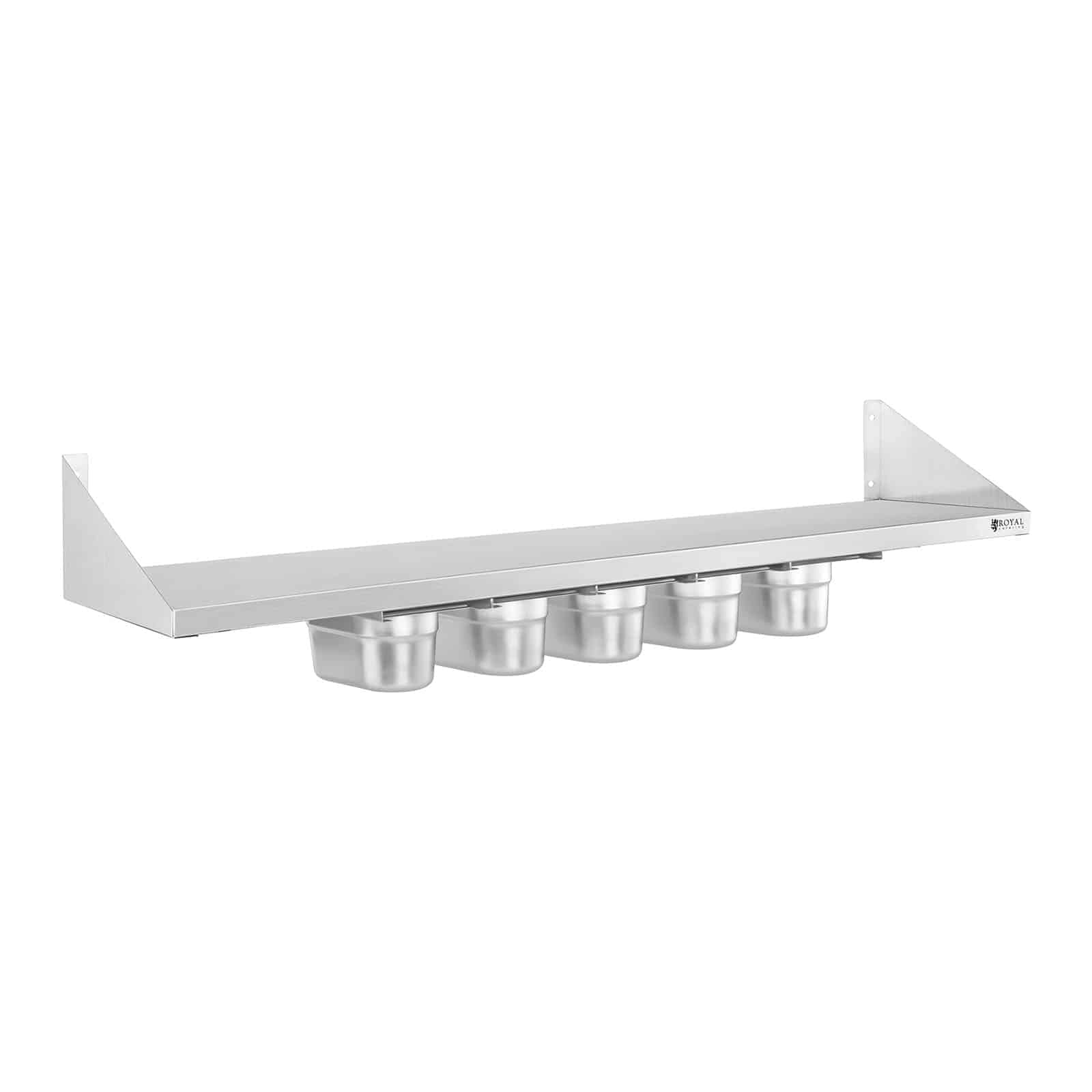 Royal Catering RCWR-5 GN1/9 pó?ka na przyprawy, stal nierdzewna, 90 cm, grubo?? 3,5 cm, grubo?? pok?adu 5 GN 1/9