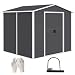 Outsunny Gerätehaus 4,4 m² Gartenhaus Pultdach 240x206x198 cm Dunkelgrau