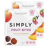 SIMPLY Fruit Bites (Really Real Gummies) | Made with Real Fruit | Peach and Raspberry | 5.3 oz (Pack of 2) | No Cane Sugar + Gluten Free + Kosher