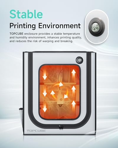 Image of TOPCUBE 3D Printer Enclosure for Bambu Lab A1, Large Size Enclosure with LED Light, Fireproof Waterproof Dustproof Noise Reduction Constant Temperature 3D Printer Cover, 550x600x670MM
