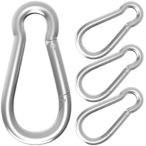 High-PQ Carabiner, Heavy Duty Galvanized Steel Spring Snap Hook Carabiner Clips with 1350LBS Holding Capacity, Ideal for Outdoor, Hammock, Swing and Travel (M14 5.5Inch, 4PCS)